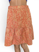 Load image into Gallery viewer, NWT Dolce &amp; Gabbana Metallic Leaf Brocade Tiered Skirt 42 (10US) Coral-Pink/Gold
