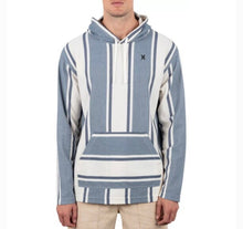Load image into Gallery viewer, NWT Hurley OG Hooded Poncho Men L Barely Bone Striped Soft French Terry Relaxed
