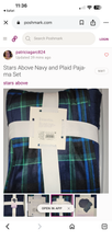 Load image into Gallery viewer, NWT Stars Above Cecy pajama set Navy/Plaid Multi Small
