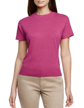 Load image into Gallery viewer, NWT Banana Republic Women's Size S Short Sleeve Pink Sweater Top Linen &amp; Rayon
