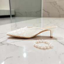 Load image into Gallery viewer, NWT A New Day Women's Delilah Floral Embroidered Mule
Heels Off White 7.5
