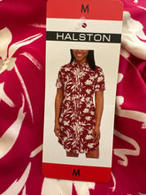 Load image into Gallery viewer, NWT Halston Pink Floral Button-Front Shirt Dress M
