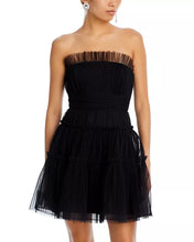 Load image into Gallery viewer, NWT Crystal Sky Classic Strapless Black Tulle Cocktail Dress S
