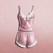 Load image into Gallery viewer, NWT Gorgeous SKIMS Peony Tonal Silk Lace Cami &amp; Short Set Medium
