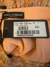 Load image into Gallery viewer, NWT Dolce &amp; Gabbana Metallic Leaf Brocade Tiered Skirt 42 (10US) Coral-Pink/Gold
