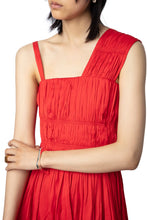 Load image into Gallery viewer, NWT Zadig &amp; Voltaire Red Roselie satin pleated dress M
