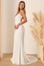 Load image into Gallery viewer, NWT Lulus Perfectly Beloved White Lace Sleeveless Lace-Up Maxi Dress M $148
