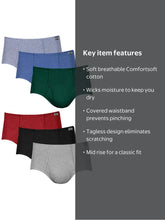Load image into Gallery viewer, NWT Hanes Men's Comfort Soft Waistband Mid-Rise Briefs 6pk - Blue/Green/Gray XL
