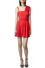 Load image into Gallery viewer, NWT Zadig &amp; Voltaire Red Roselie satin pleated dress M
