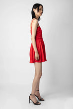Load image into Gallery viewer, NWT Zadig &amp; Voltaire Red Roselie satin pleated dress M
