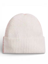 Load image into Gallery viewer, NWT COACH Colorblock Beanie With Rubber Patch. Peach/Chalk
