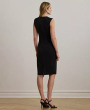 Load image into Gallery viewer, NWT Lauren Ralph Lauren Women's Cutout Jersey Cocktail Dress Black/ Silver 12
