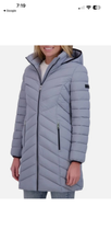 Load image into Gallery viewer, NWT Dkny Women's Hooded Puffer Jacket, Gray, Size M
