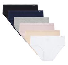 Load image into Gallery viewer, NWT Karen Neuburger Modal Hipster 6-Pack - Navy, Gray, Pink, White &amp; Beige L
