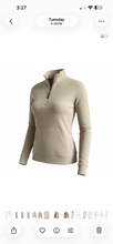 Load image into Gallery viewer, NWT Skechers Stretch Ribbed Quarter Zip Pullover with Kangaroo Pocket Tan L

