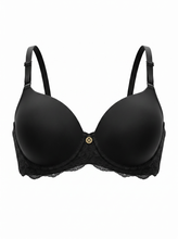 Load image into Gallery viewer, NWT Jessica Simpson Lace Trim Smooth Underwire T-Shirt Bra Black 34C
