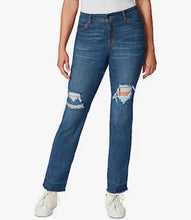Load image into Gallery viewer, NWT Gloria Vanderbilt Slim Straight Distressed jeans(Destin w/Whiskers)Navy 4R
