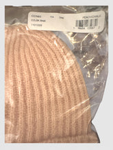 Load image into Gallery viewer, NWT COACH Colorblock Beanie With Rubber Patch. Peach/Chalk

