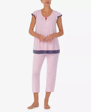 Load image into Gallery viewer, NWT Ellen Tracy Women's Short Sleeve 2 Piece Pajama Set PK/PRINT M
