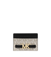 Load image into Gallery viewer, MICHAEL KORS Reed Large Logo Card Case Vanilla Black
