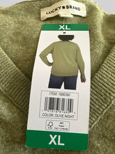 Load image into Gallery viewer, NWT Lucky Brand Women's Soft Long Sleeve V-Neck Sweater Olive Night (Green)XL
