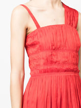 Load image into Gallery viewer, NWT Zadig &amp; Voltaire Red Roselie satin pleated dress M

