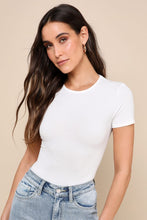 Load image into Gallery viewer, NWT Lulus Kinship Ivory Ribbed Bodysuit M
