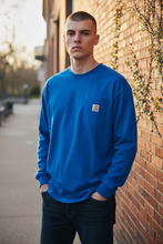 Load image into Gallery viewer, NWT Carhartt Loose Fit Heavyweight Long-Slv Pocket Texas Graphic T-Shirt Blue XL
