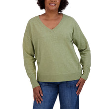 Load image into Gallery viewer, NWT Lucky Brand Women's Soft Long Sleeve V-Neck Sweater Olive Night (Green)XL
