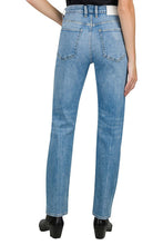 Load image into Gallery viewer, NWT 7 For All Mankind Light Blue Easy Slim Jeans with Knee Rips Size 24
