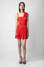 Load image into Gallery viewer, NWT Zadig &amp; Voltaire Red Roselie satin pleated dress M
