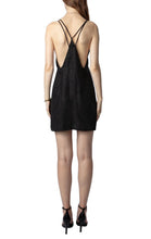 Load image into Gallery viewer, NWT Zadig &amp; Voltaire Rohana Diamanté Black Silk Dress M
