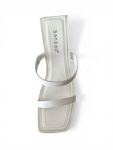 Load image into Gallery viewer, NWT Bamboo Women's Square Toe Two Strap Open Toe Block Heels Sandals White Various Sizes
