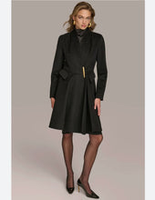 Load image into Gallery viewer, Donna Karan New York Women&#39;s Pleated Single-Breasted Coat Black L
