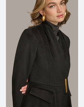 Load image into Gallery viewer, Donna Karan New York Women&#39;s Pleated Single-Breasted Coat Black L
