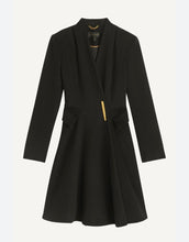 Load image into Gallery viewer, Donna Karan New York Women&#39;s Pleated Single-Breasted Coat Black L
