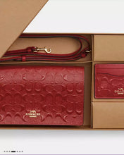 Load image into Gallery viewer, Coach Boxed Anna Foldover Clutch Crossbody And Card Case Set In Leather
