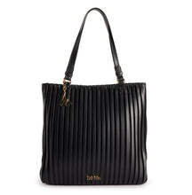 Load image into Gallery viewer, Nicole Miller Pleated Tote Bag Black
