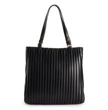 Load image into Gallery viewer, Nicole Miller Pleated Tote Bag Black
