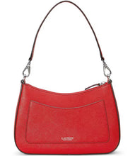 Load image into Gallery viewer, Lauren Ralph Lauren Women's Crosshatch Leather Med Danni Shoulder Bag Red
