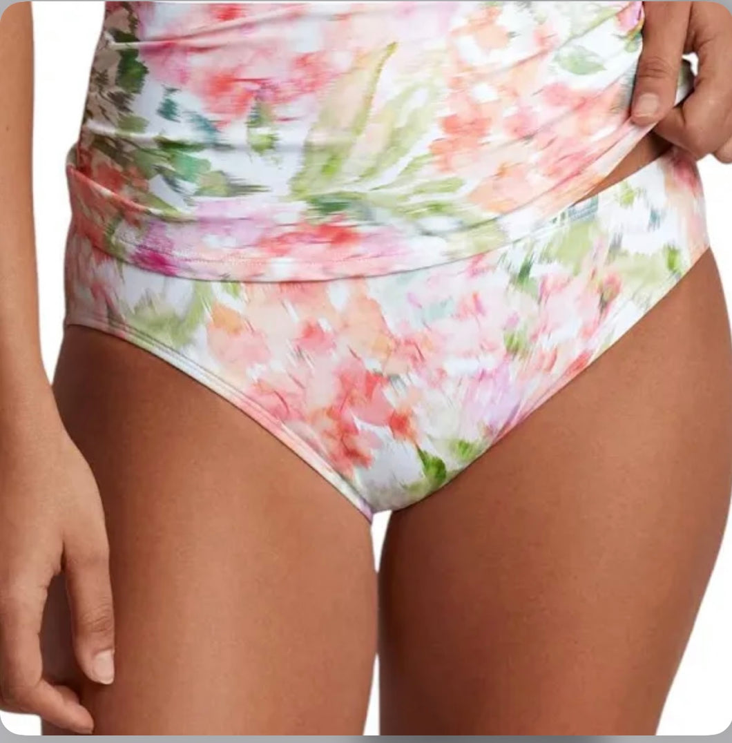 Lauren Ralph Lauren Women's Floral Print Bikini Swimsuit Bottoms Pastel 6