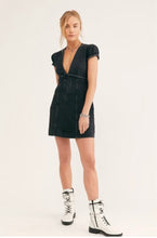 Load image into Gallery viewer, Free People Something Sweet Mini black denim dress 4
