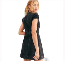 Load image into Gallery viewer, Free People Something Sweet Mini black denim dress 4
