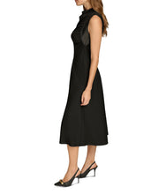 Load image into Gallery viewer, DONNA KARAN Mock Neck Midi Dress Black 12
