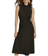 Load image into Gallery viewer, DONNA KARAN Mock Neck Midi Dress Black 12
