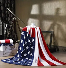 Load image into Gallery viewer, AD &quot;Cozy&quot; Patriotic American Flag Flannel Blanket
