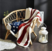 Load image into Gallery viewer, AD &quot;Cozy&quot; Patriotic American Flag Flannel Blanket
