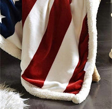 Load image into Gallery viewer, AD &quot;Cozy&quot; Patriotic American Flag Flannel Blanket
