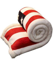 Load image into Gallery viewer, AD &quot;Cozy&quot; Patriotic American Flag Flannel Blanket
