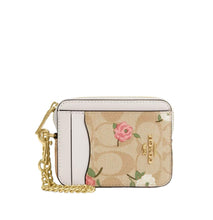 Load image into Gallery viewer, Coach Zip Card Case In Signature Canvas With Floral Print
